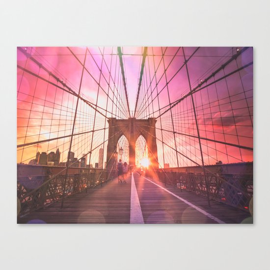 New York City Brooklyn Bridge Sunset Canvas Print