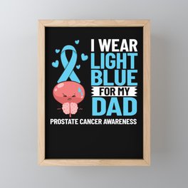 Prostate Cancer Blue Ribbon Survivor Awareness Framed Mini Art Print