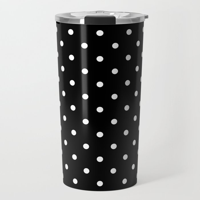 Black and White Polka Dots Travel Mug