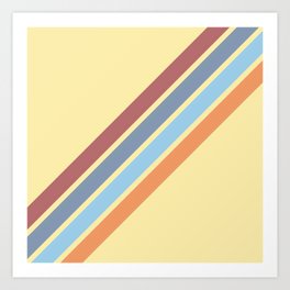 Classic Diagonal Stripes Bugius Art Print