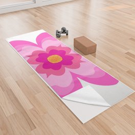 Modern Hot Pink Peony Flower Yoga Towel