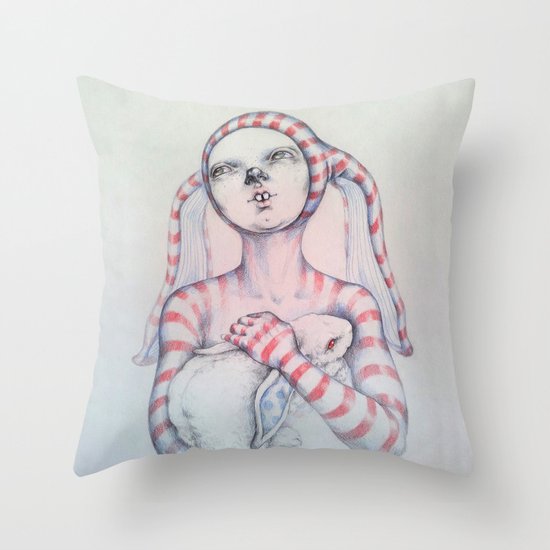 The Bunny rabbit Throw Pillow