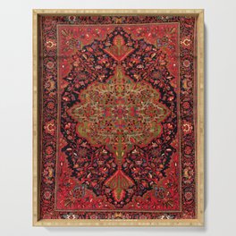 Antique Ferahan Persian Rug, Elegant Colorful Ornate Vintage Kilim Carpet Serving Tray