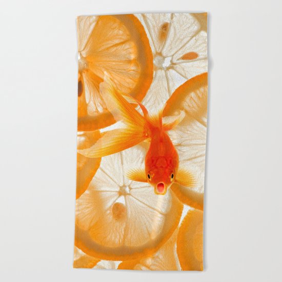 Orange Fish Beach Towel