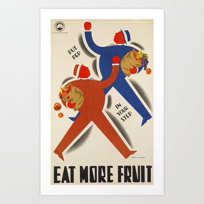 Vintage Advertising Poster - Eat More Fruit - Food Vintage Poster