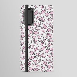 Sweet pink floral silhouette pattern Android Wallet Case
