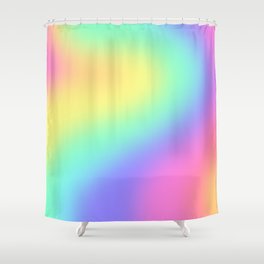 Pastel Rainbow Gradient Curvy Design! Shower Curtain