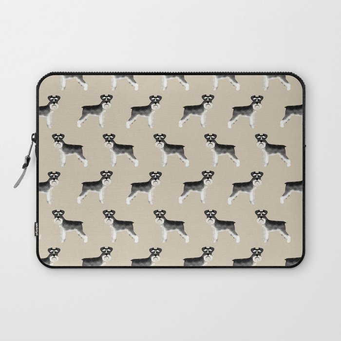 Schnauzer minimal basic dog art pattern design perfect gifts for schnauzers dog breed Laptop Sleeve