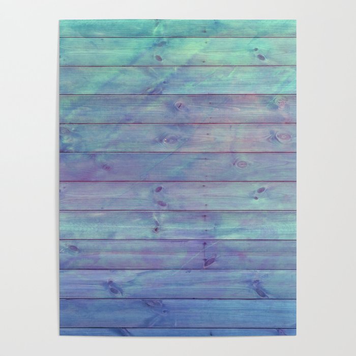 purple and green distressed stained painted wood board wall Poster