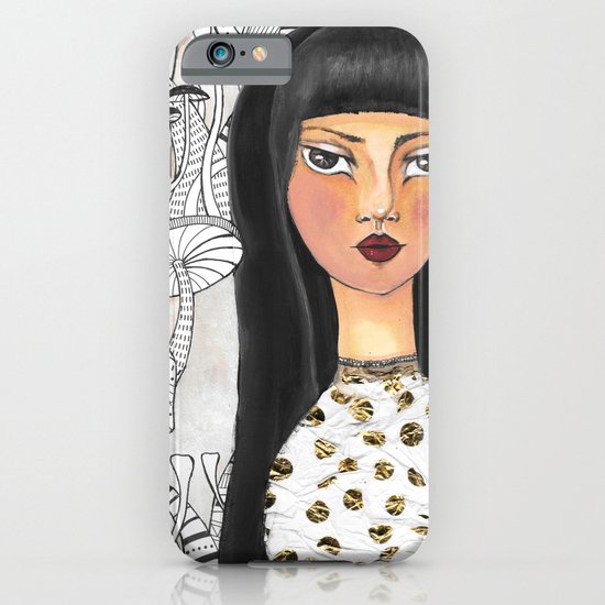 The girl with the red lips iPhone & iPod Case