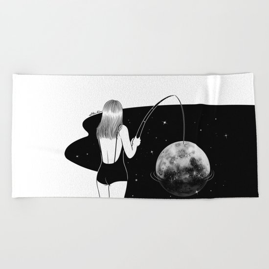 I just got mooned Beach Towel