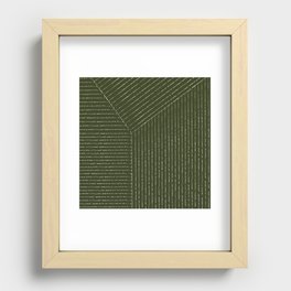 Lines (Olive Green) Recessed Framed Print