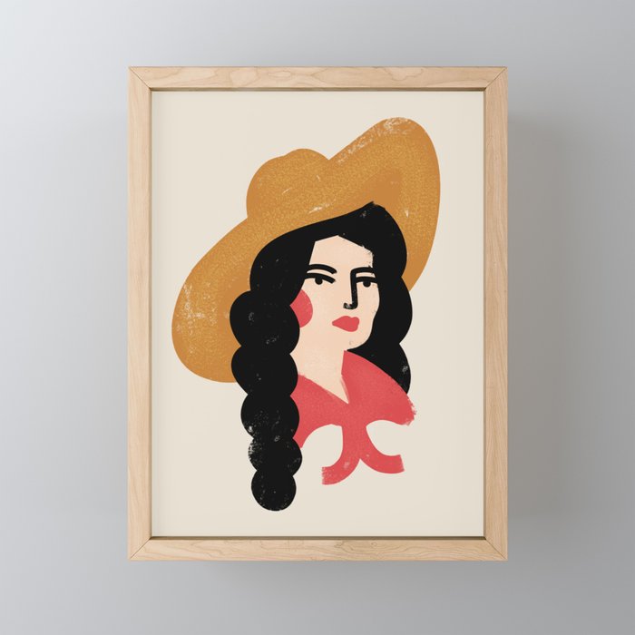 Abstract Cowgirl Framed Mini Art Print