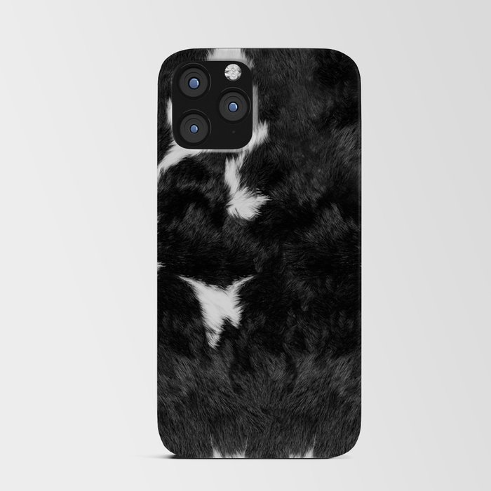 Luxe Animal Print Cowhide in Black and White iPhone Card Case