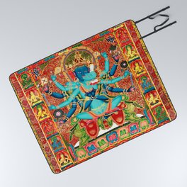 Tantric Buddhist Chakrasmavra Thangka Picnic Blanket