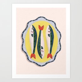 Fish On A Plate Art Print