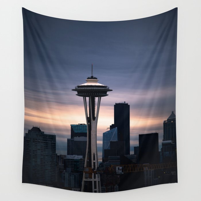 Space Needle Sunset - Seattle Nights Wall Tapestry