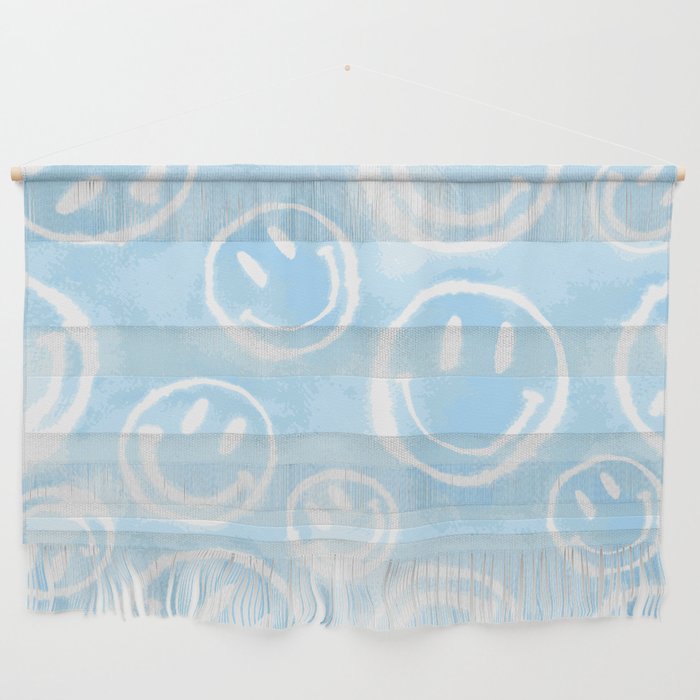 Blue Tie-Dye Smileys Wall Hanging