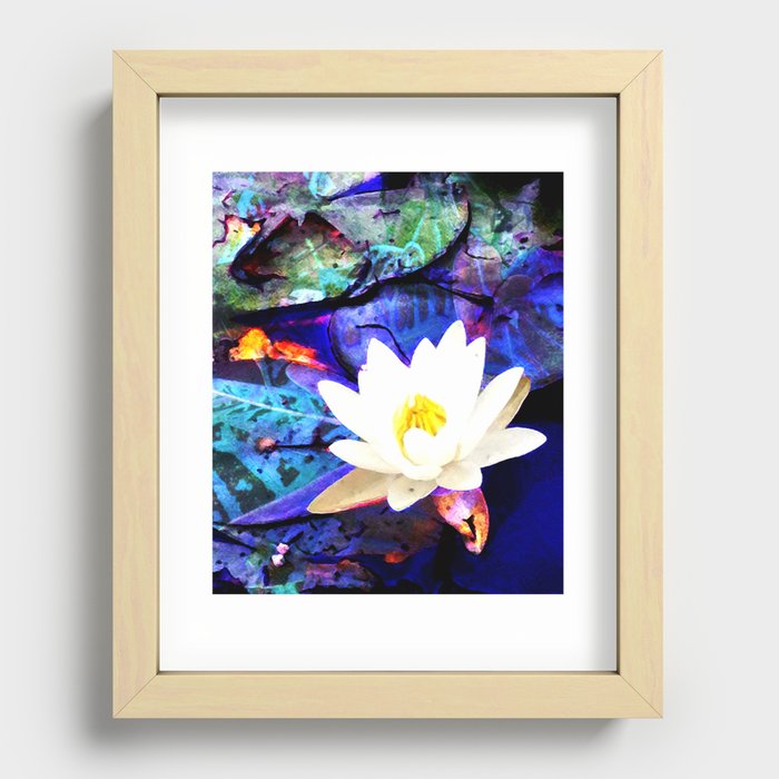 Electrifying Lotus Recessed Framed Print