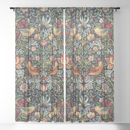 Strawberry Thief by William Morris 1883 Antique Vintage Victorian Jugendstil Art Nouveau Retro  Sheer Curtain | William Morris, Leaves, Vintage, Aesthetic, Farmhouse, Strawberry Thief, Botanical, Neoclassical, Countryside, Strawberry 