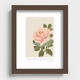 Pink Peony graphic print with quote Recessed Framed Print