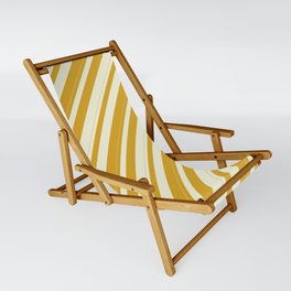[ Thumbnail: Beige & Goldenrod Colored Pattern of Stripes Sling Chair ]