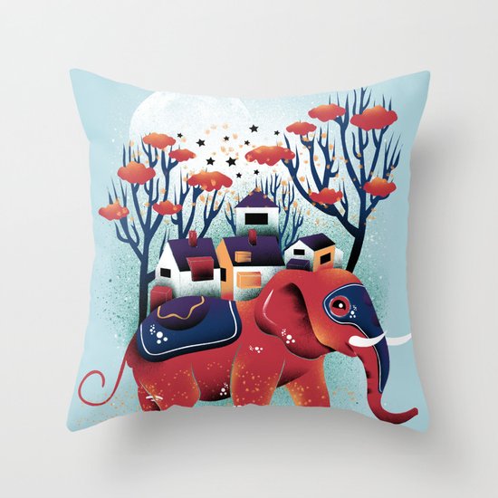 A Colorful Ride Throw Pillow