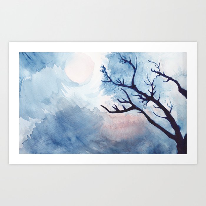 Moonlit Sky Art Print By Strayno Society6