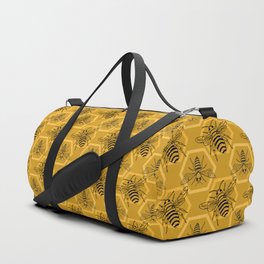 Honey Bees on a Hive of Hexagons Duffle Bag