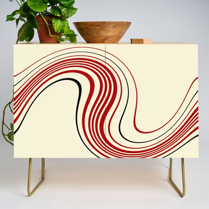 Simple Swirl - Red & Cream Credenza