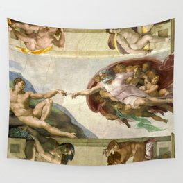 Michelangelo Buonarroti "Creation of Adam" (1) Wall Tapestry