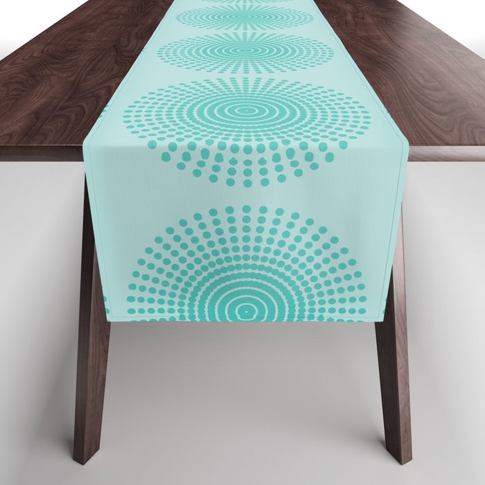 ARIES MANDALA in TURQUOISE Calm Abstract Table Runner