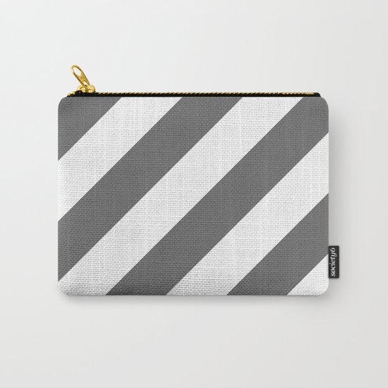 Gray diagonal striped pattern Carry-All Pouch