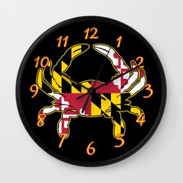 Maryland Flag Crab Wall Clock
