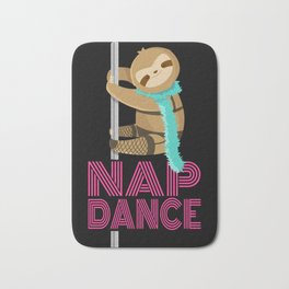 Funny Nap Dance Neon Sign Cute Sloth Pole Dancer Bath Mat