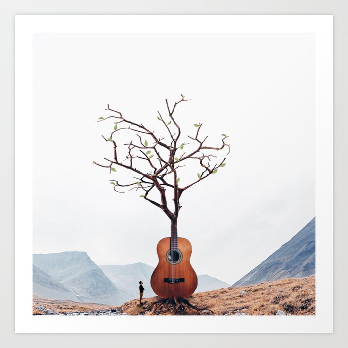 Guitar Tree Art Print