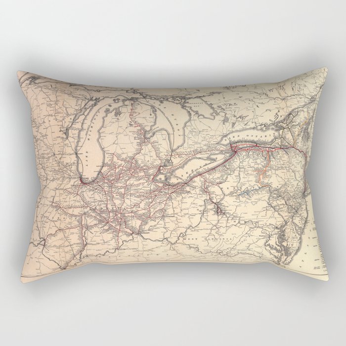 New York Central & Hudson River Railroad Map (1900) Rectangular Pillow