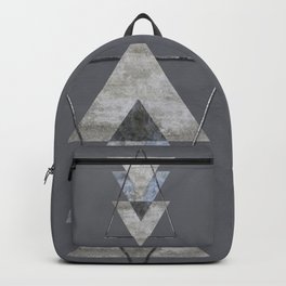 Concrete Meets Marble Triangle Backpack | Grey, Urban, Marble, Grunge, Simplicity, Geometry, Contemporary, Triangle, Mineral, Layered 
