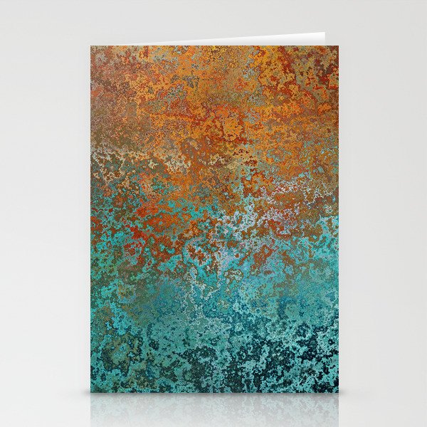 Vintage Copper and Teal Rust Stationery Cards