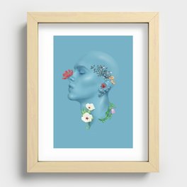 Flowers Boy Face Art Print Recessed Framed Print