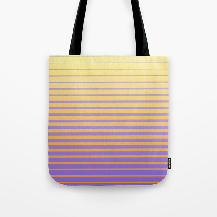 Spring Flowers Sunrise - Abstract Soft Pastel Purple Lavender Yellow Gold  Striped Gradient Tote Bag by Fat Cat Swagger