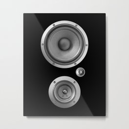 Subwoofer Speaker on black Metal Print | Hifi, Digital, Collage, Pattern, Other, Graphic Design, Black and White, Music, Popart, Speaker 
