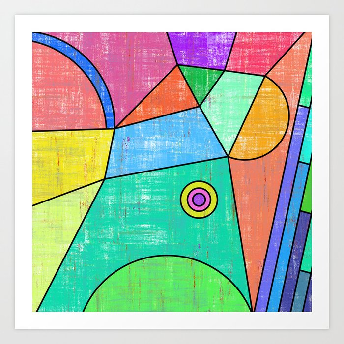 Colorful Geometric Abstract Print Primary Colors Print Art Print By Thebohoartisan