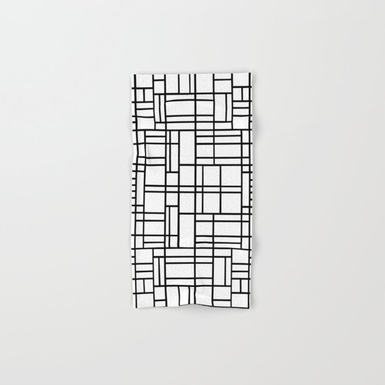 Map Outline Black on White Hand & Bath Towel