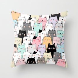 Meow-Meow-Beans Throw Pillow