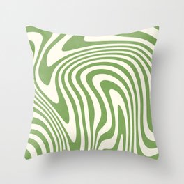 Abstract Swirl Retro 70s Green Sage Throw Pillow | Aesthetic, Pattern, Retro, Modern, Seventies, Painting, 70S, Abstract, Cute, Spiral 