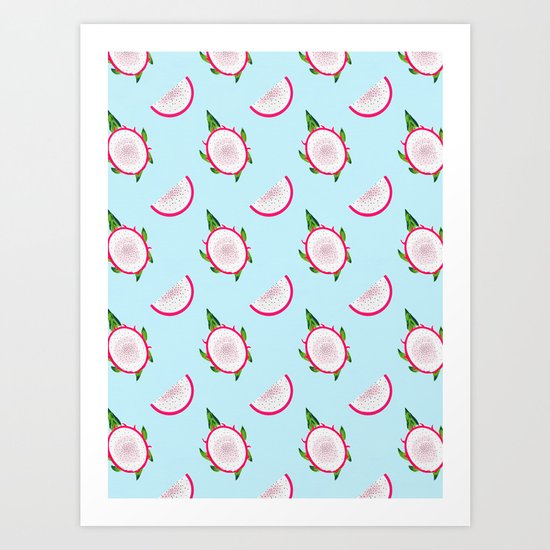 Dragon Fruit Pattern Art Print