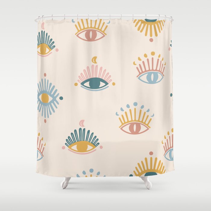 Mystic eyes seamless pattern,mystical background,magical eye Shower Curtain