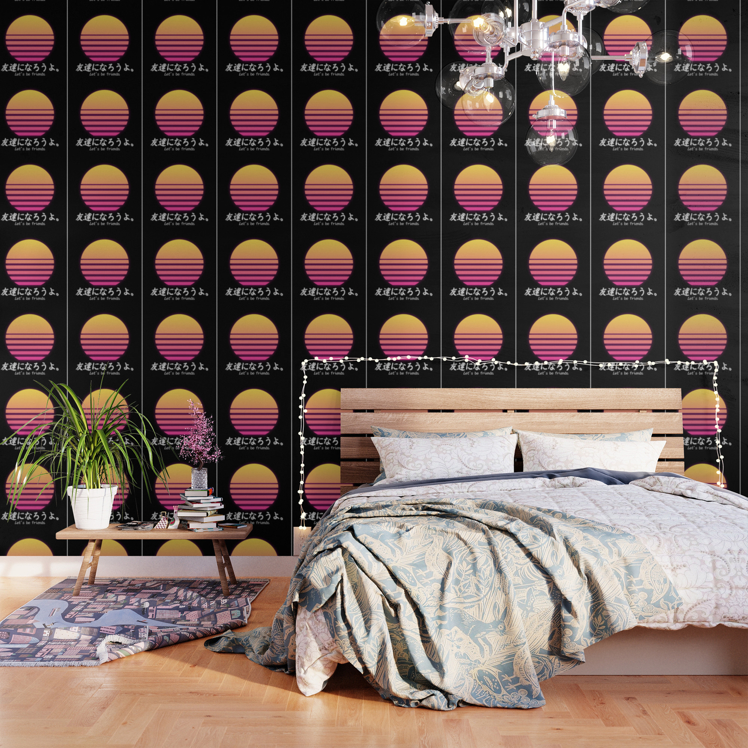 Let S Be Friends Outrun Sun Wallpaper By Zodazoup Society6 Let S Be Friends Outrun Sun Wallpaper By Zodazoup Society6