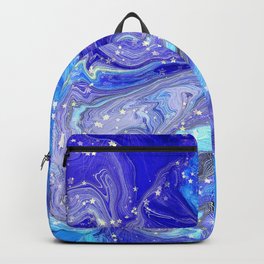 Blue, Lilac, Aqua Liquid Marble With Glitter Stars Backpack | Brightstarsmarble, Aqualilacmarble, Epicaquamarble, Chicbluemarble, Awesomemarble, Brightbluemarble, Bluemarble, Glamstarsmarble, Glitterstarsmarble, Graphicdesign 